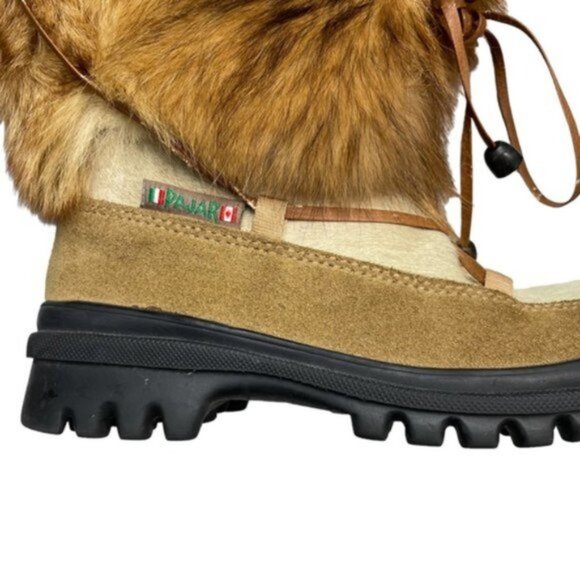 PAJAR Fur Seal Skin Boots Shearling Lining Sz 5 Made In Italy - Picture 2 of 8